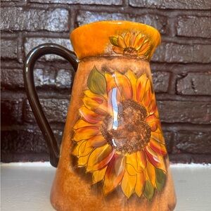 Vintage Tuscan sunflower by clay art 84 oz pitcher #2280